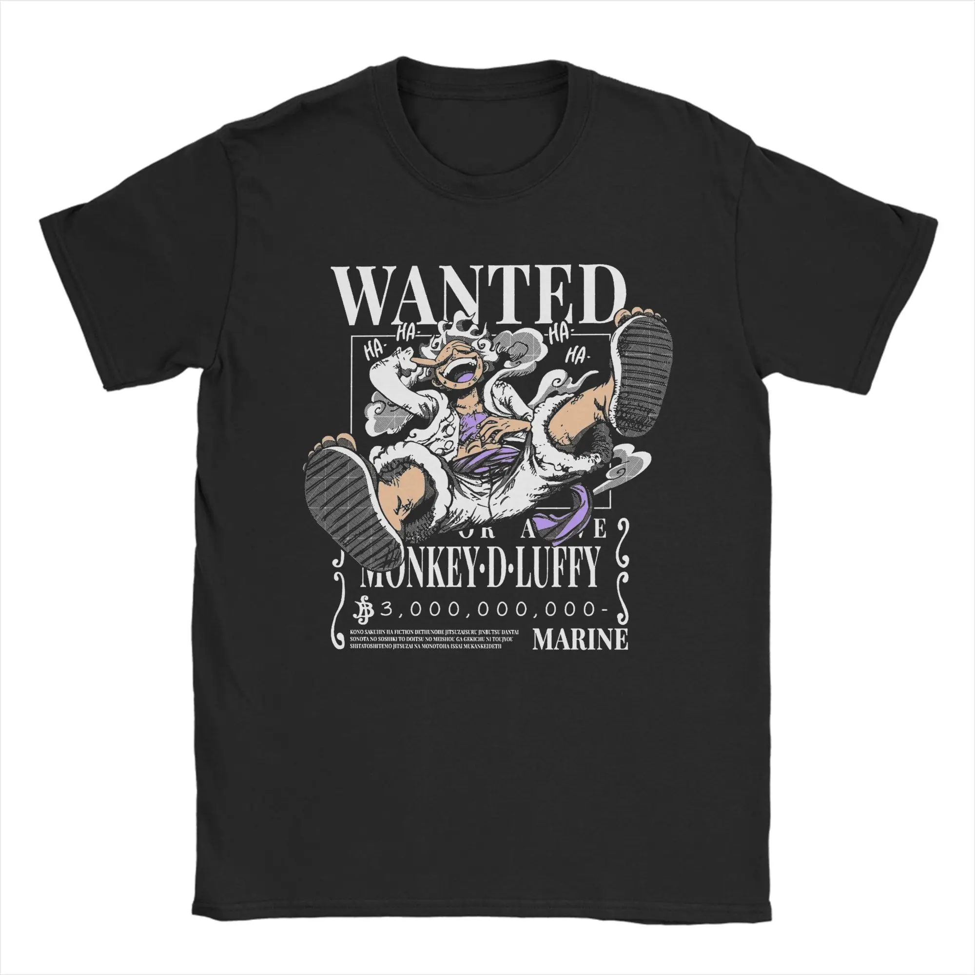 Luffy Gear 5 Bounty One Piece T-Shirts für Herren Lässiges Baumwoll-T-Shirt mit Rundhalsausschnitt Kurzarm-T-Shirts Geschenkidee Kleidung