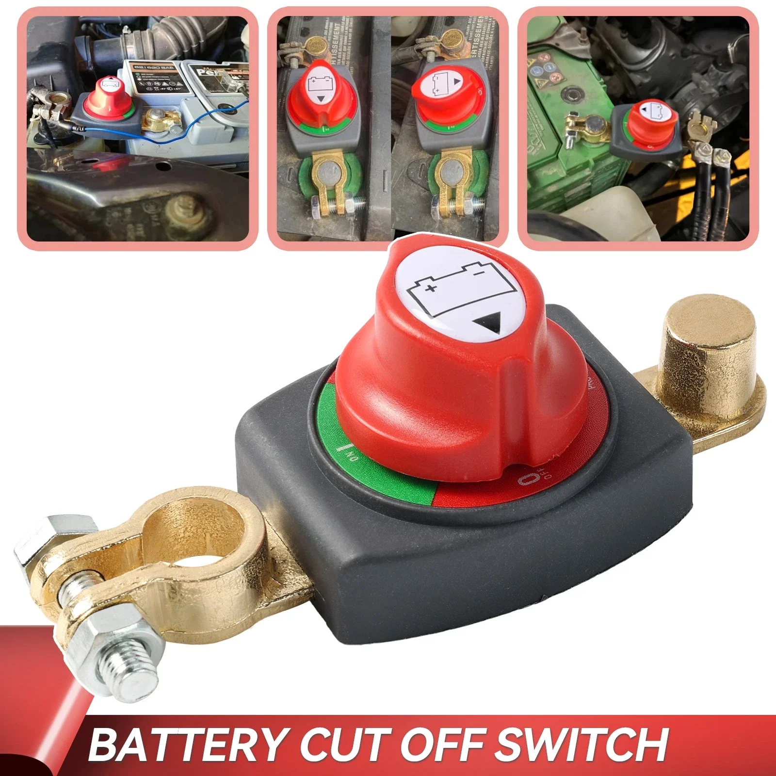 12V-48V Top Post Battery Disconnect Switch Negative Kill Switch Universal for Car RV Boat Vehicle