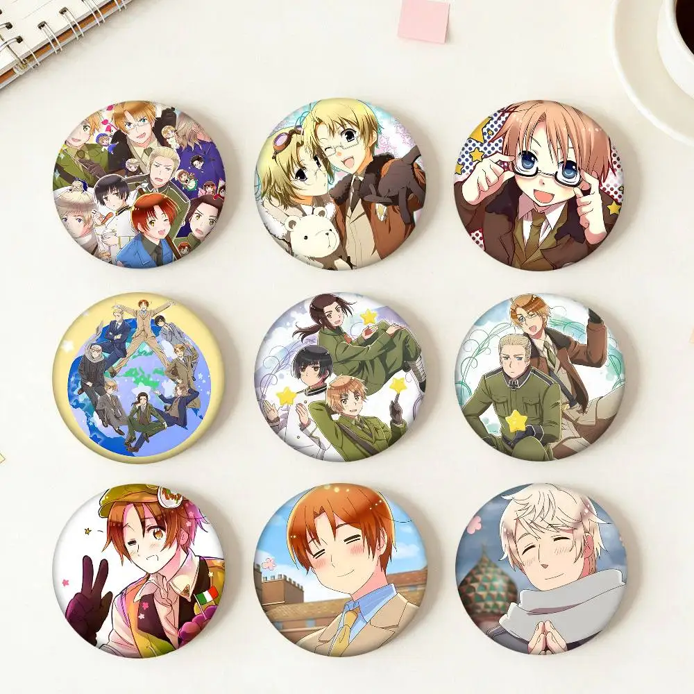 Anime Hetalia World Stars Rundes Abzeichen Kreative Brosche Kleidung Rucksack Accessoires Anstecknadel