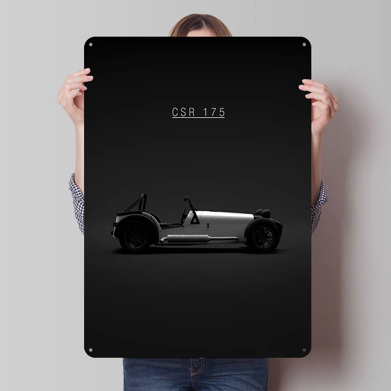 Caterman CSR 175 Sportwagen Blechschild Poster Individualisierte Wandkunst Retro Vintage Metallschilder für Zimmer, Heim und Dekoration Gaming