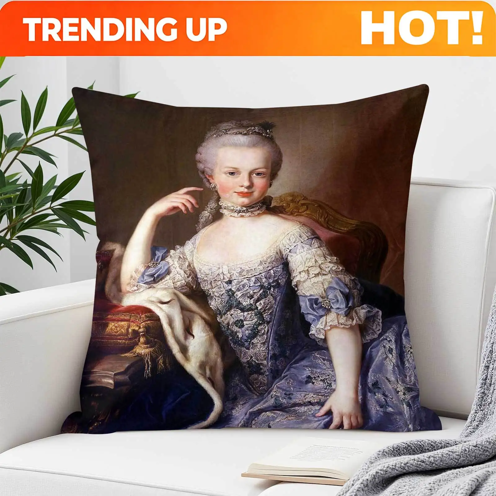 Customize One Decorative Square Throw Pillow Cover Featuring The Marie Antoinette Pattern, with Double-Sided Printing, Measuring