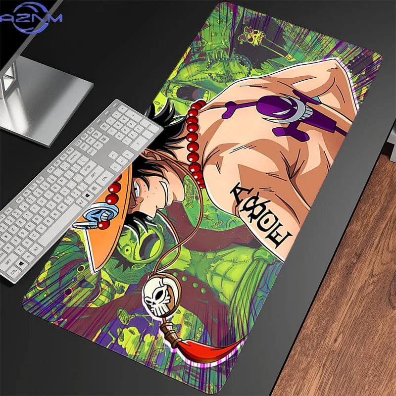 Large Mouse Pad Anime Extended Mousepad O-one P-piece Ace Non Slip Gamer Desk Mat Office Gaming Mouse Mat Smooth Surface Carpet