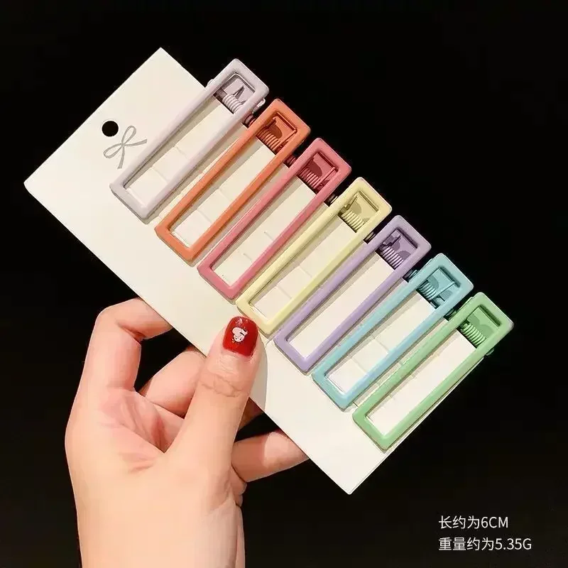 Pasadores bonitos para niña, horquillas de versión coreana, Clip de flequillo de temperamento esmerilado de Color caramelo, tocado, Clips de