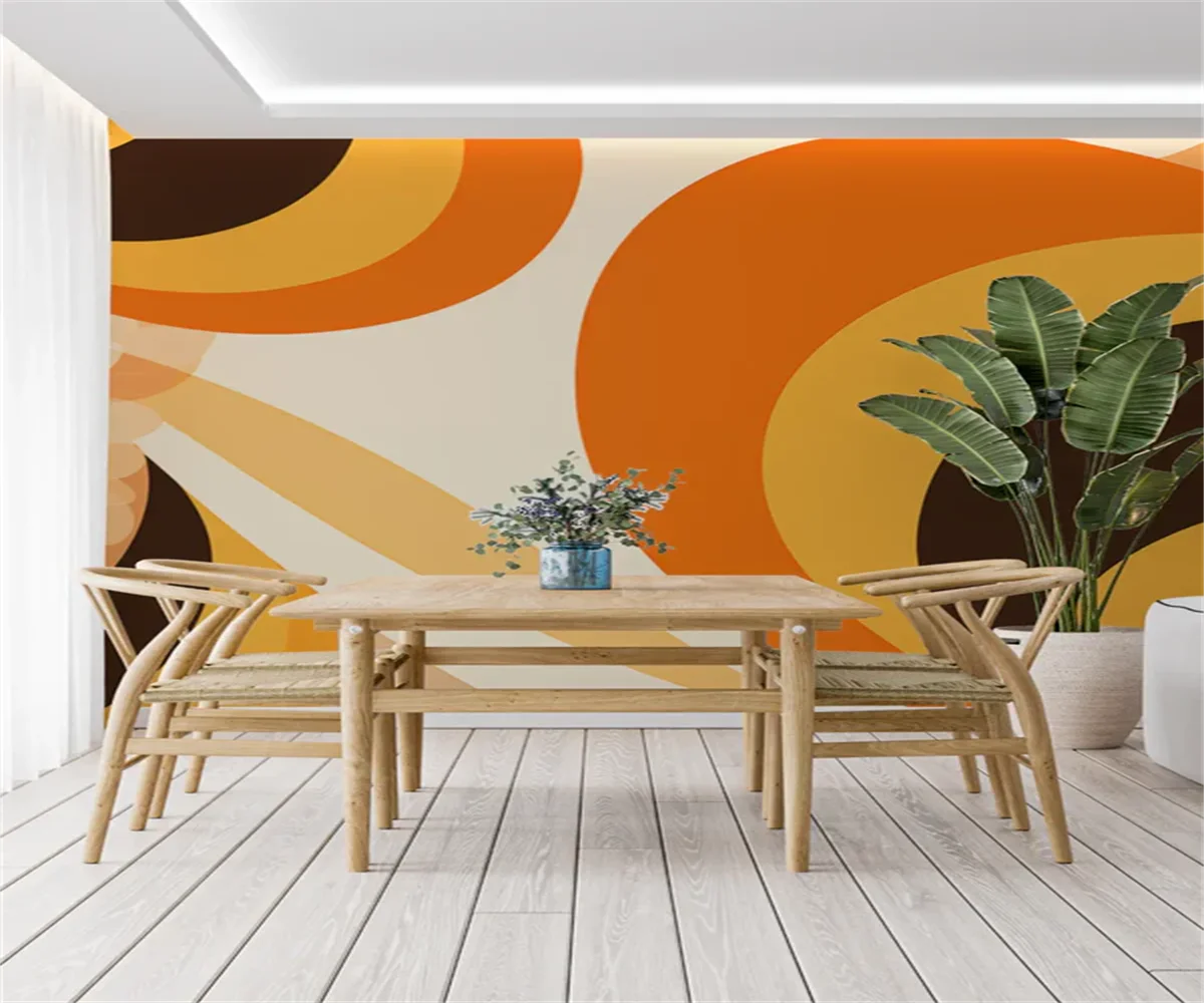 Custom Modern Yellow geometric pattern TV Background Wall Painting Mural Living Room decorate Wallpaper Papel De Parede Tapety