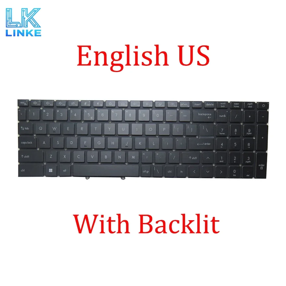 Black Laptop Backlit Keyboard For MSI Raider 18 HX A14V A14VIG A14VHG A14VGG English US No AI Key No Frame New