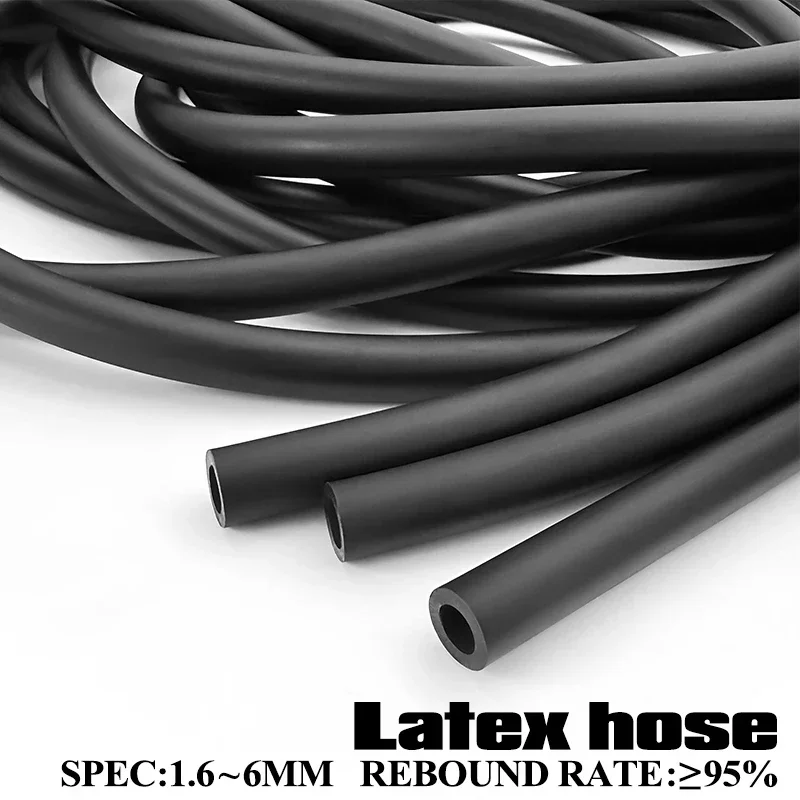 1-5M Black Latex Rubber Hoses ID 1.5/1.6/1.8/2/3/5/6mm Good Quality Slingshot Catapult Speargun Tension Belt Elastic Rubber Band