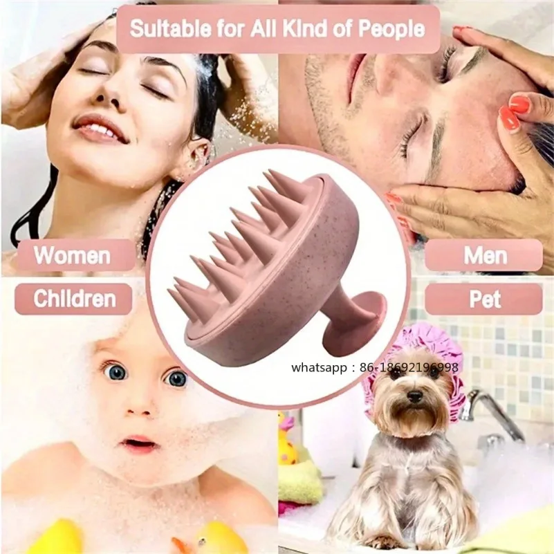 4pc Silicone Shampoo Brush Body Massage Brush Bath Shower Brush Salon Hairdressing Tool Scalp Massage Comb Hair Washing Comb