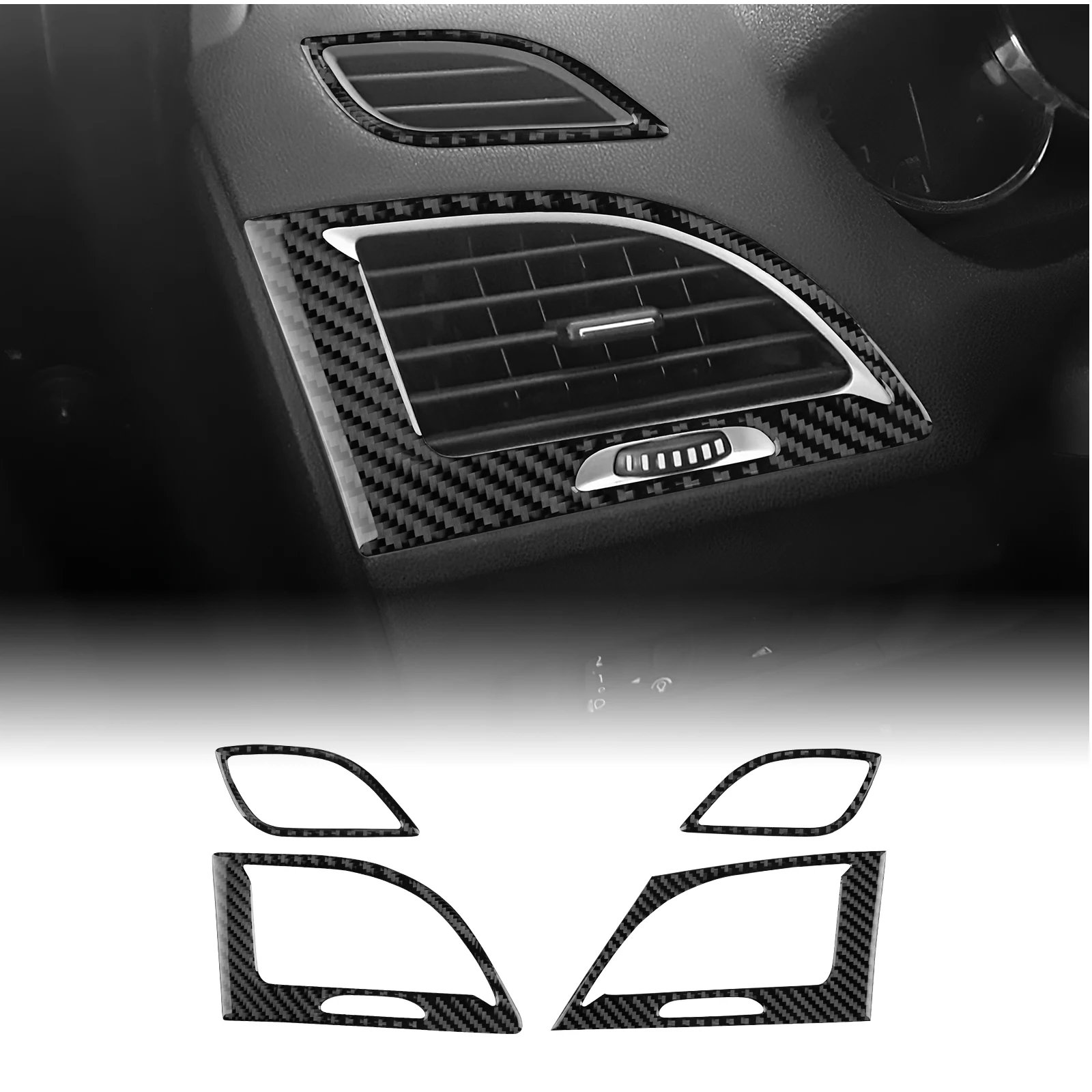 Für Renault Fluence Megane 3 RS 2009-2015 Echte Weiche Carbonfaser-Aufkleber Auto Beidseitige Luftauslass-Verkleidung