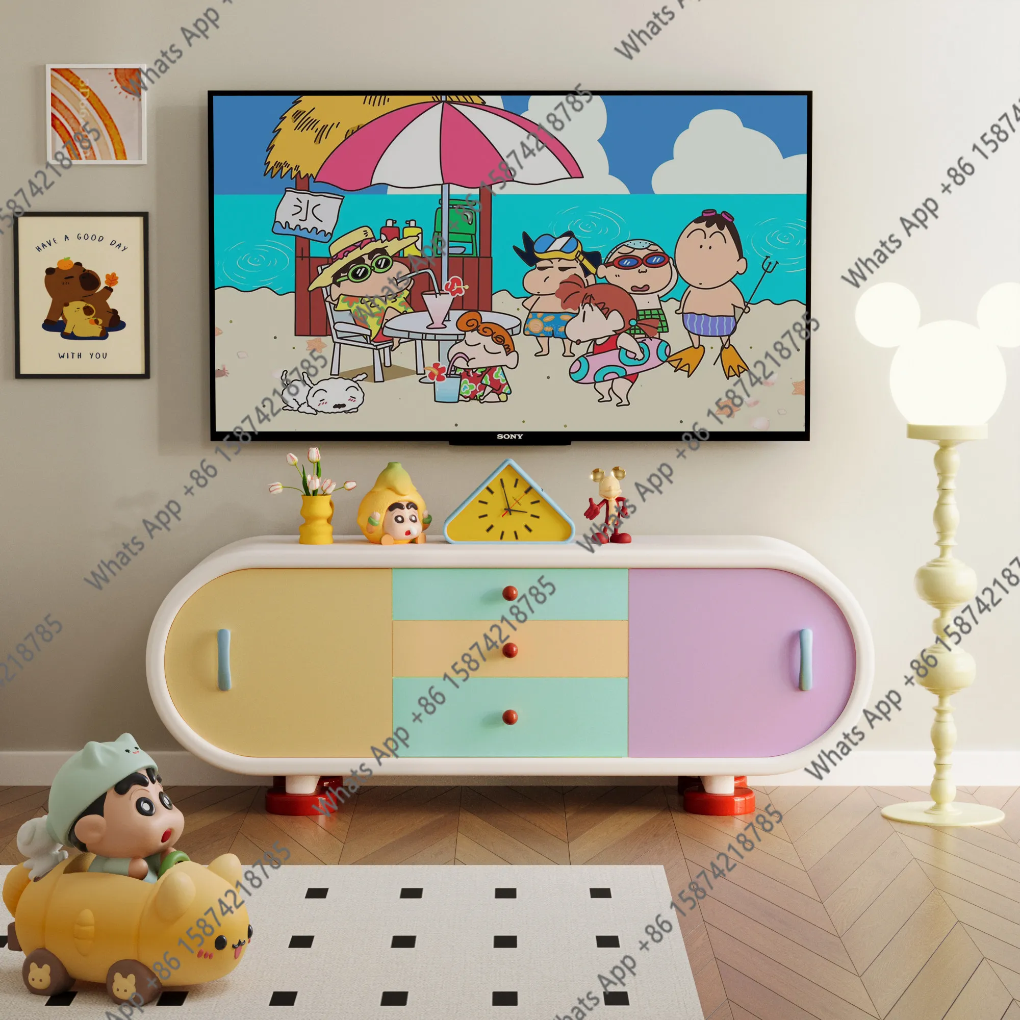 

Living room TV decorative cabinet Modern painted display cabinet Storage simple locker