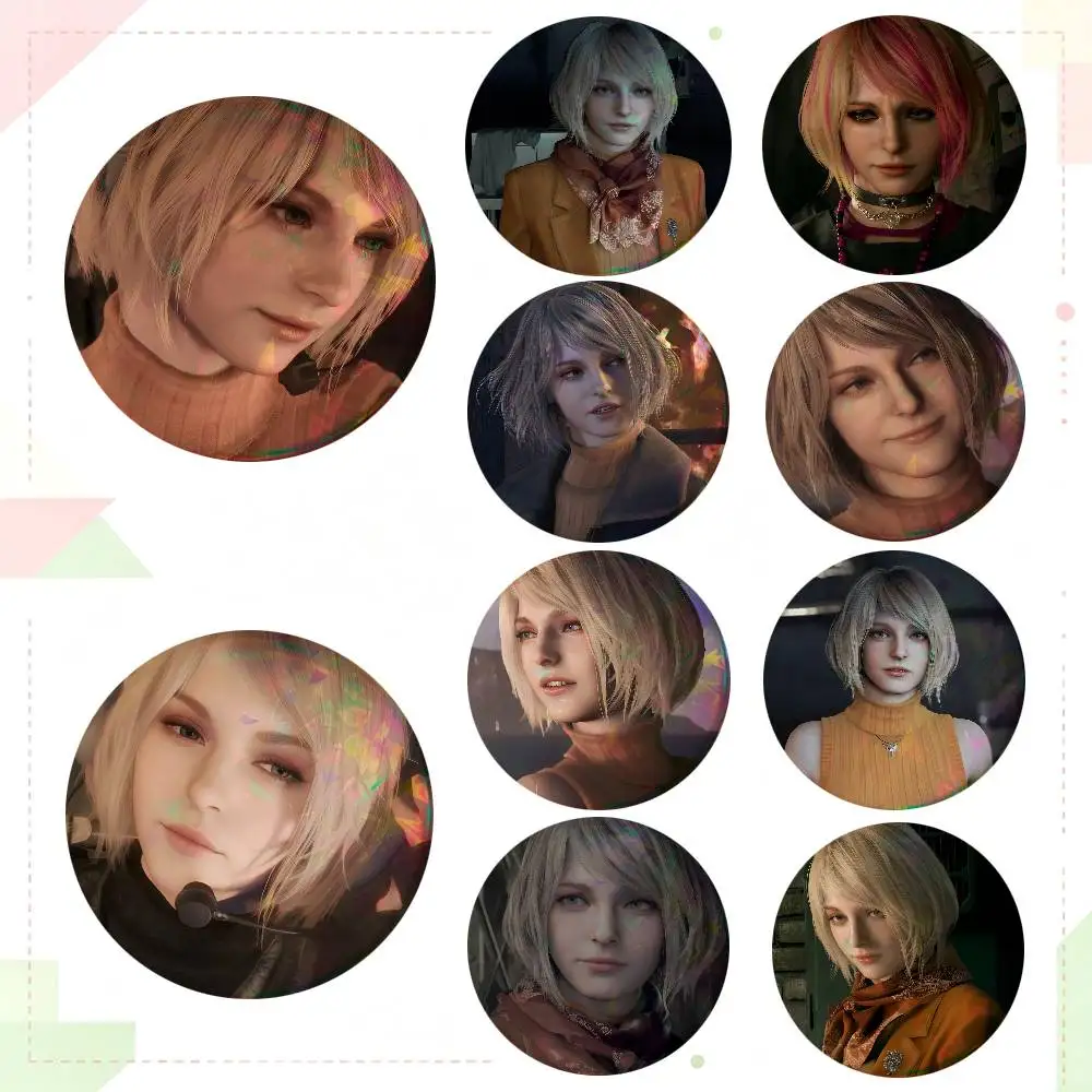 Game Resident Evil Ashley Graham Round Badge Creative Brooch Clothing Backpack Accessories Lapel Pin