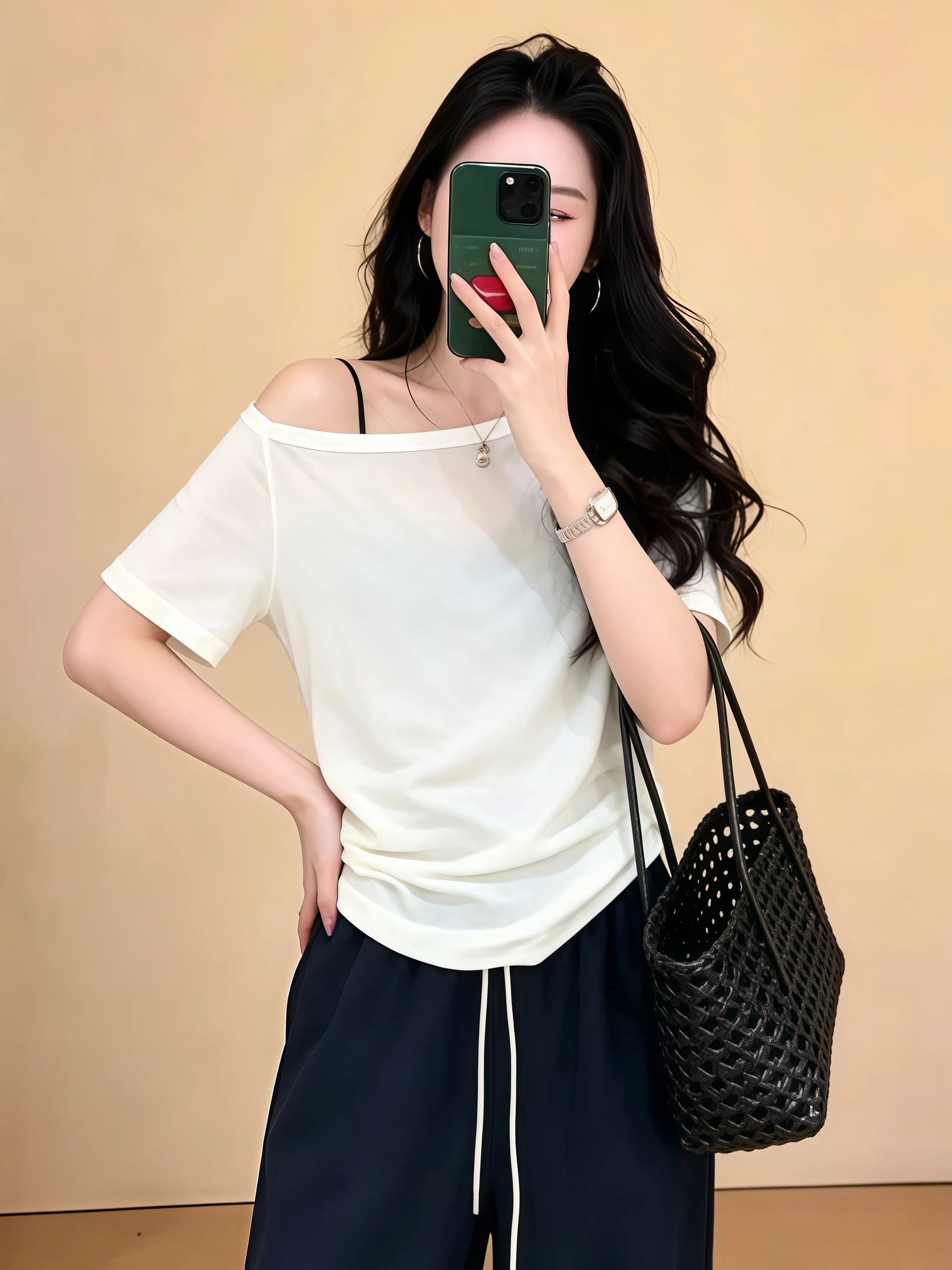 Korean Style Loose Fit Shoulder Bared Short Sleeve T-Shirt Women's Summer New Fashion Versatile Loose Slimming Top