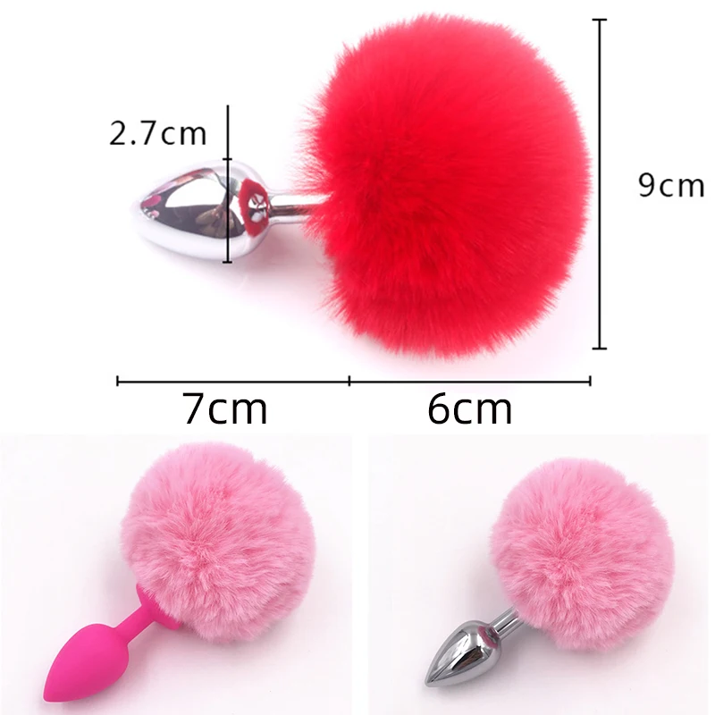 Butt Plug Tail Sex Toys For Couple Adults Silicone Stainless Steel Bunny Tail Anal Plug Woman Tail In The Ass Sexy Toys B10134W