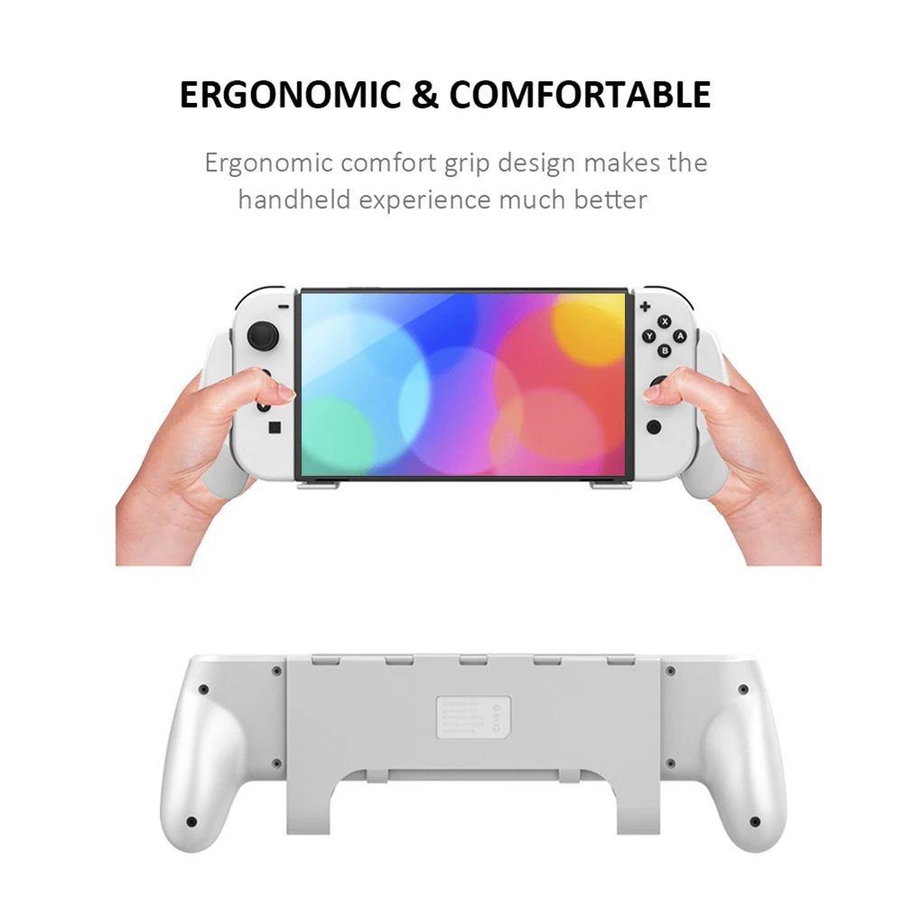 Nintendo Switch用ハンドグリップスタンド,Nintendo Switch用滑り止めケース,サポート付き保護カバー,収納スロット