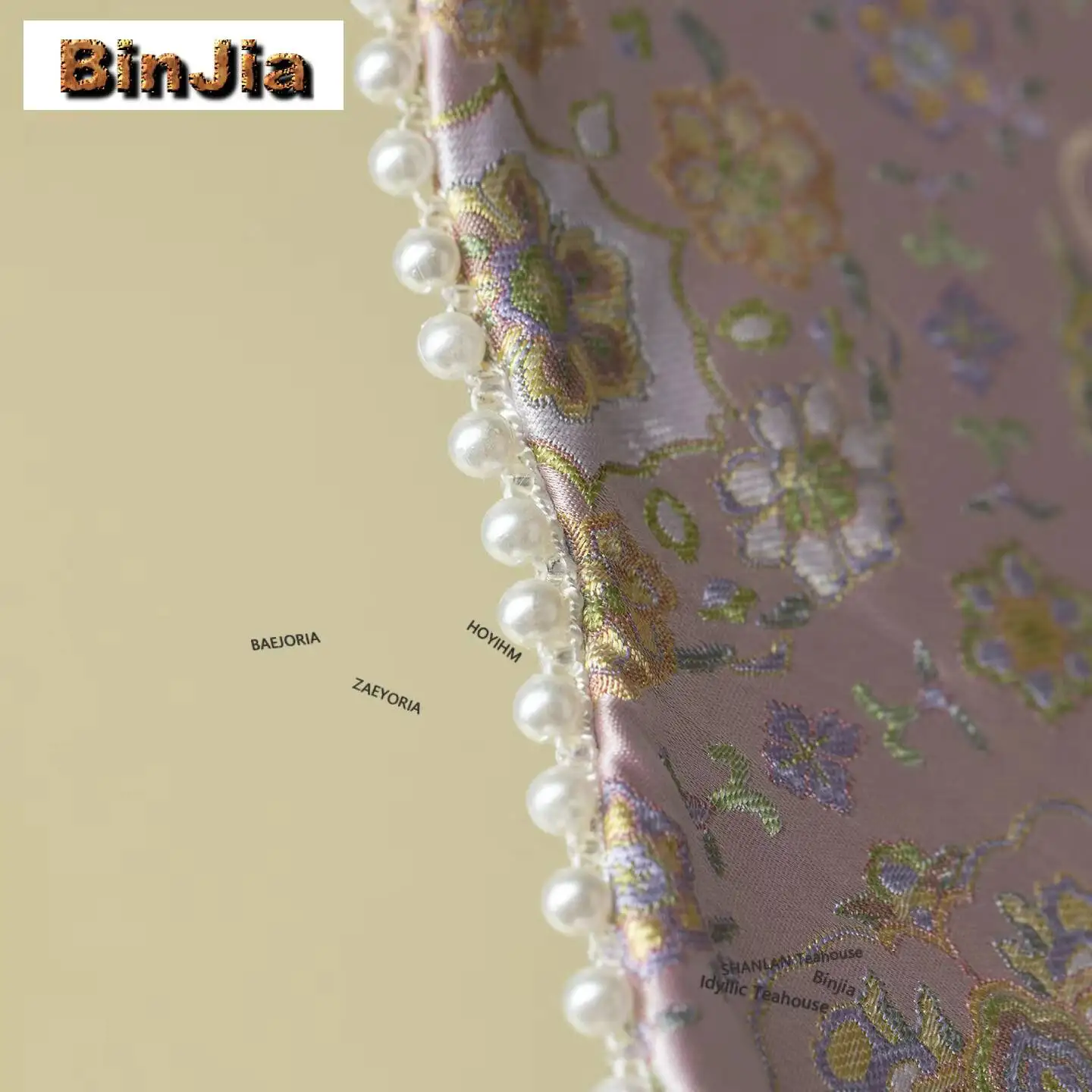 Baoxiang Flower Purple Begonia Tea Table Mats Antique Bowl Pot Mat Drink Coaster Household Dinner Table Cloth Mat Cha Collection