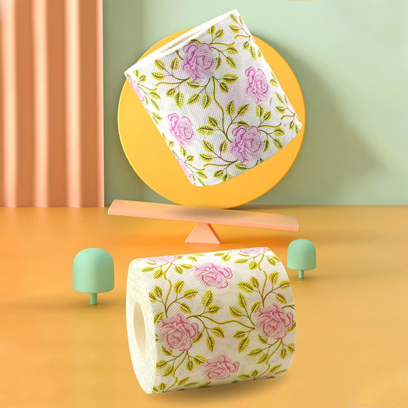 1-5pcs Rose Printed Toilet Paper Colorful Toilet Paper Roll Creative Party Napkin Printed Toilet Paper Flower Toilet Napkins