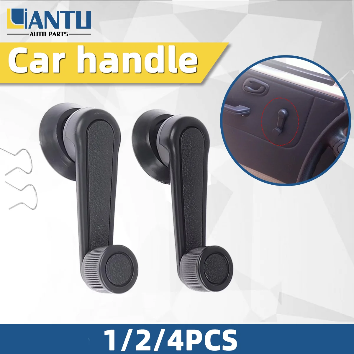 1/2/4PCS Universal Glass Lifter Crank Handle ABS Material Rocking Door Handle Wear Resistant High Grade Auto Replacement Parts