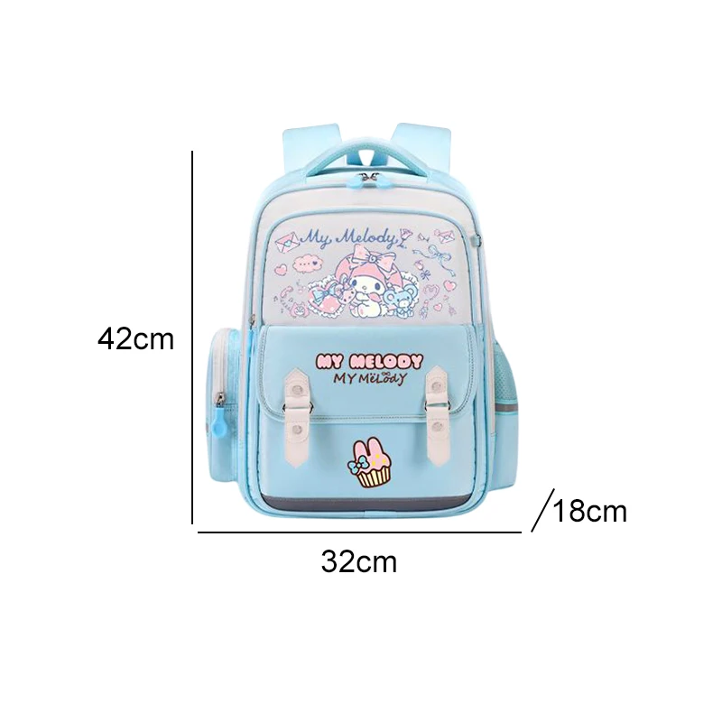 Anime Sanrioed Plush Toy My Melody Backpack Children Girl Boy Blue Schoolbag Kawaii Student School Bag Computer Large Gift