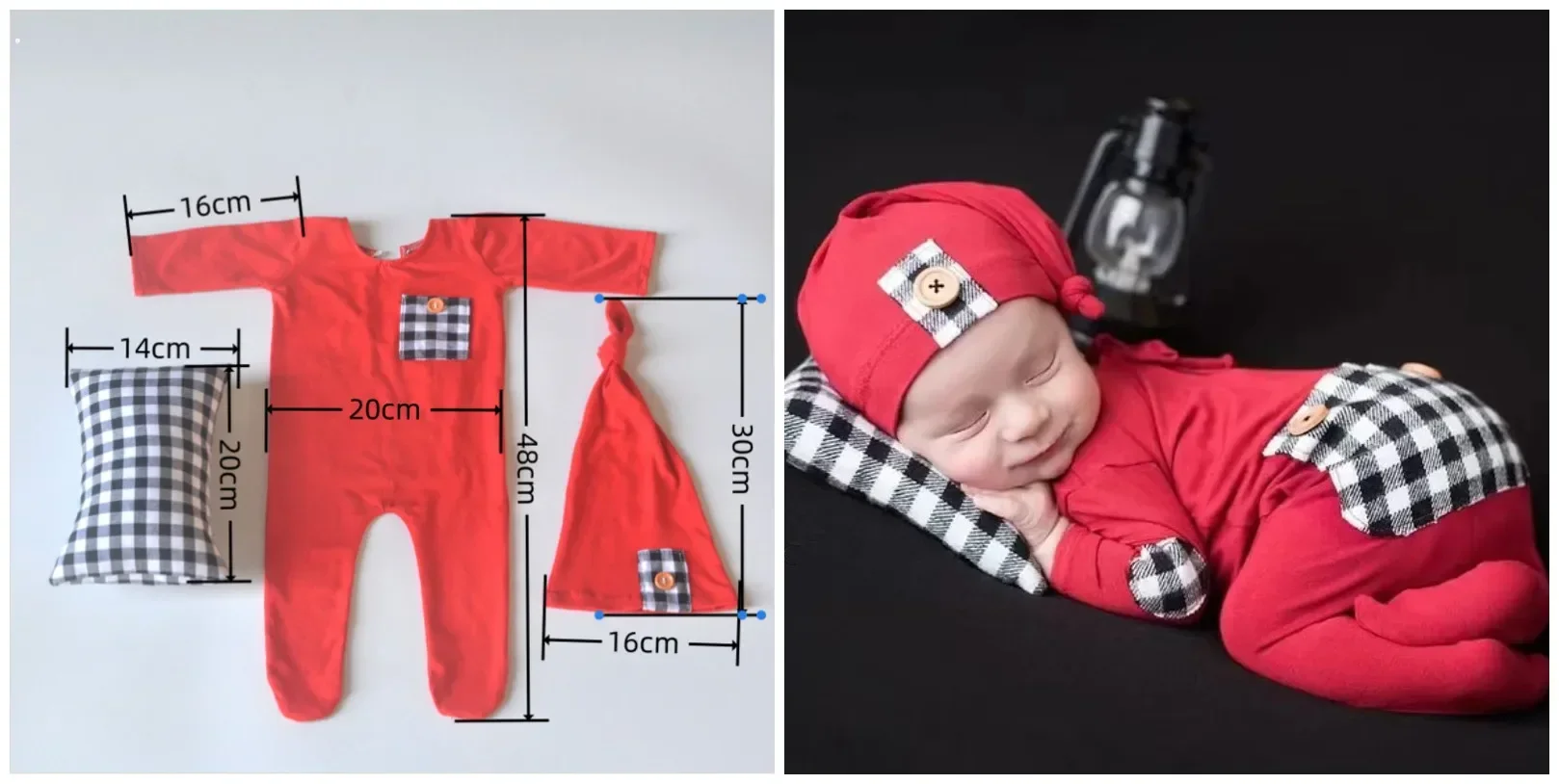 Pakaian rajut fotografi bayi, baju terusan fotografi bayi, baju monyet rajut wol Natal, properti fotografi bayi