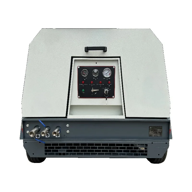 Small Portable 185cfm Diesel Screw Air Compressor Pump Stationary Perfect Match for Jack Hammer Municipal Engineering