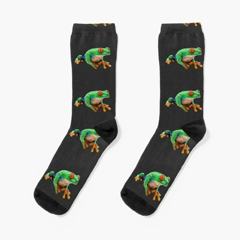 

Red Eyed Green Tree Frog Socks men cotton high quality anti-slip with print Toe sports Men's Socks Luxury Women's
