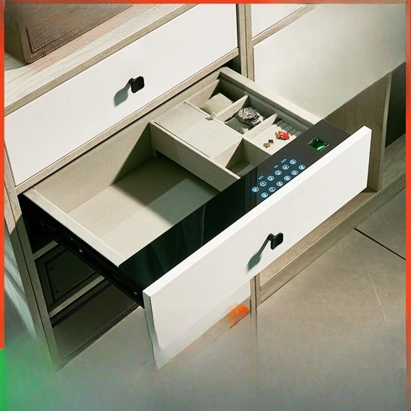 Drawer-type safe, household small safe, fingerprint password, anti-theft mini drawer cabinet