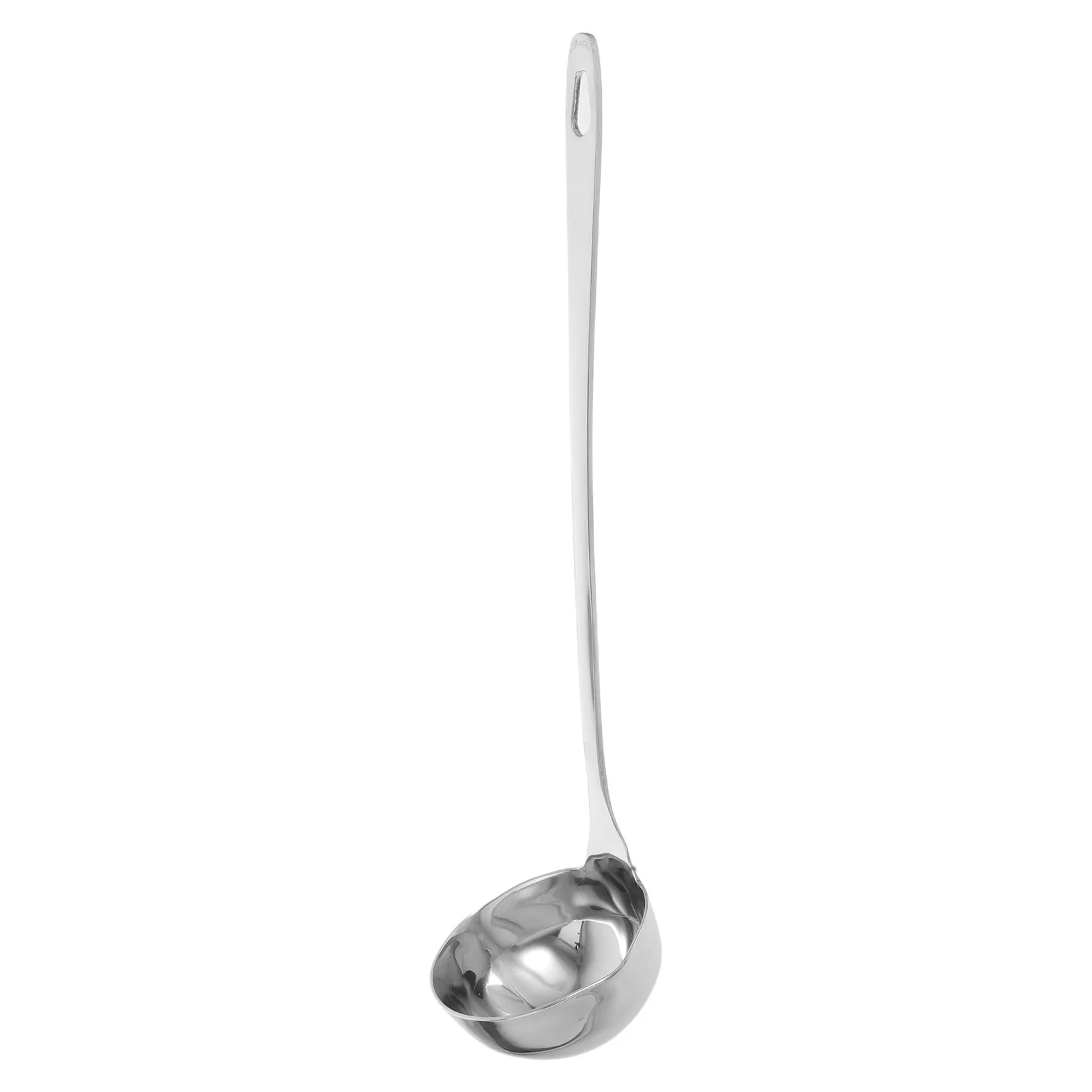 Hot Pot Double Mouth Spoon Kitchen Gadget Set Stainless Steel Ladle Silver Deep Soup