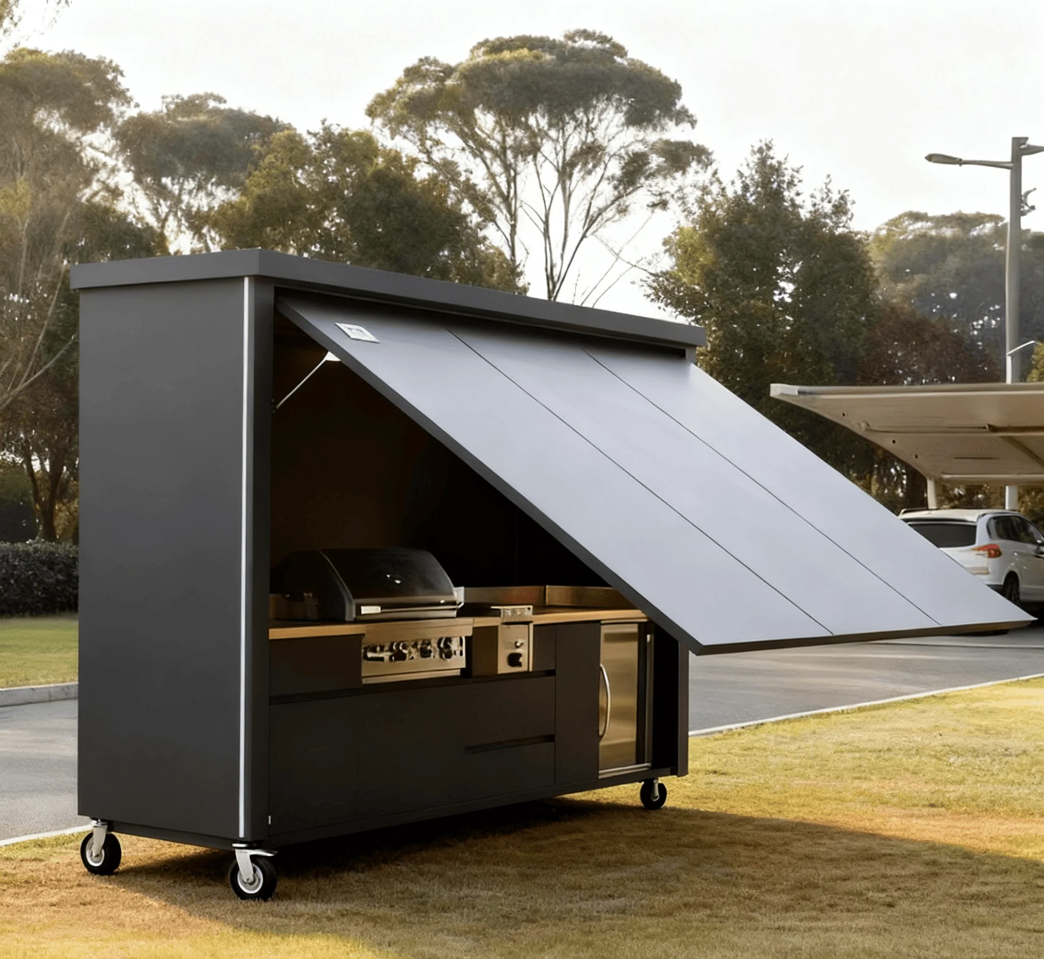 Gaiasmile Modern Modular Outdoor Prefabricated Mobile Kitchen Unit Anti-Mobile Garden Cabinets