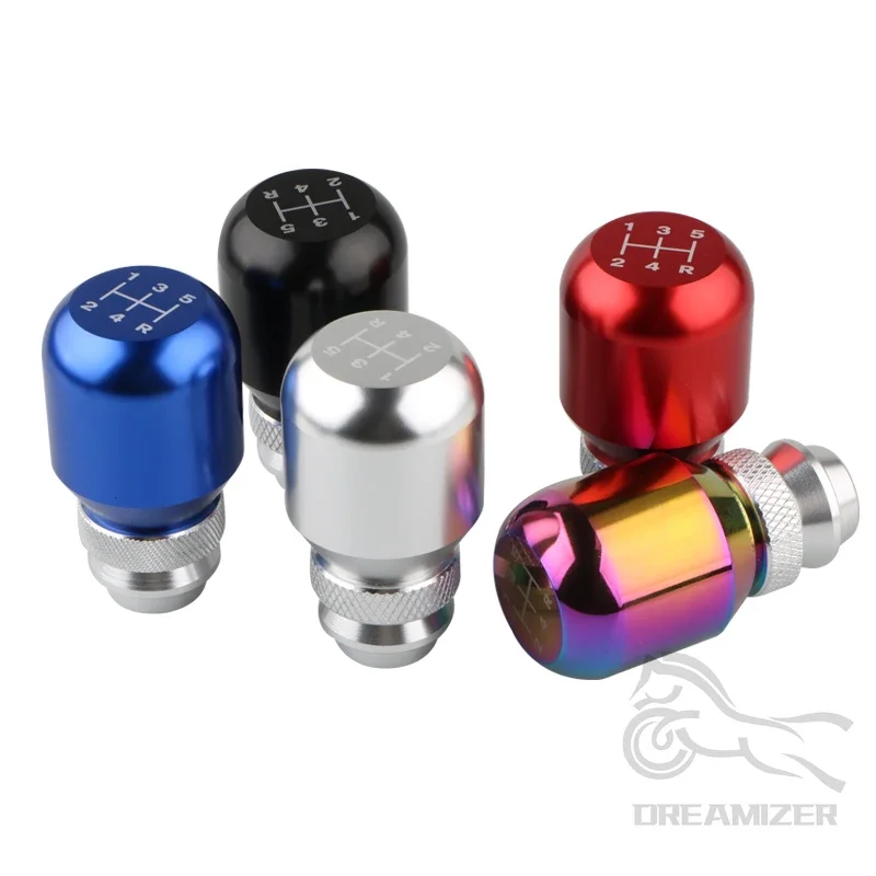 Universal Aluminum Alloy Adjustable Car Gear Shift Knob Stick Manual Shifter Lever Retractable Length Gear Head