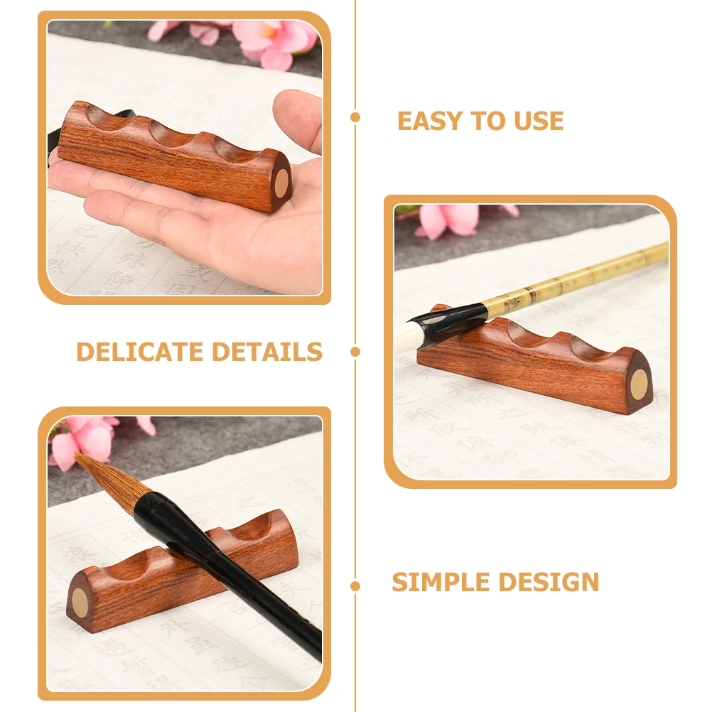 

Calligraphy Pen Holder Black Wood Brush Rack for Ink Pens Sumi Writing Storage DeskDecoration ChineseStyle Durable Craftsmanship