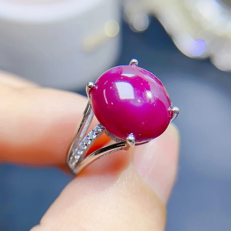 Natural ruby ring women's exclusive 925 sterling silver fresh and simple special gift