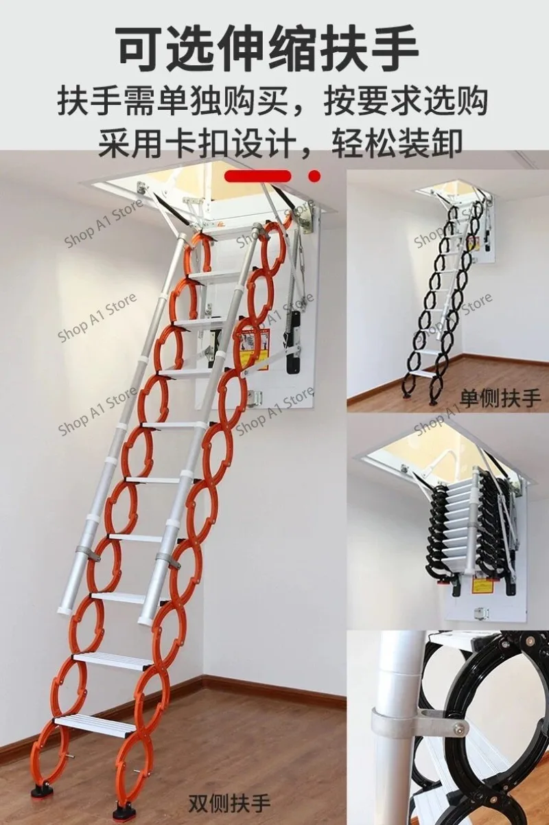 Retractable Stairs Household Attic Indoor  Lift Hidden Foldable  Ladder