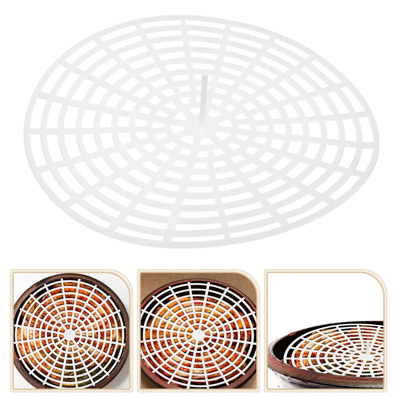 

2Pcs Plastic Vegetable Press Strainer 20cm Pickling Fermenting Kimchi Easy Clean Install Pickled Vegetables Press