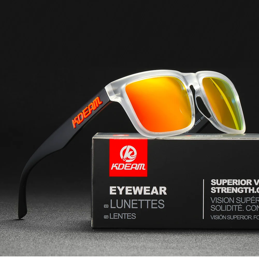 KDEAM Original Brand Design Polarisierte Sonnenbrille Für Männer Hochwertige Quadratische Sonnenbrille Mode Frauen Shades 30 Farben Möglichkeiten – Detail 39
