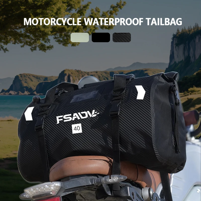 

Motorcycle Waterproof Tail Bag Travel Outdoor Dry Luggage Roll Pack Bag For BMW R1200GS R1250GS For Yamaha Tenere700 MT09