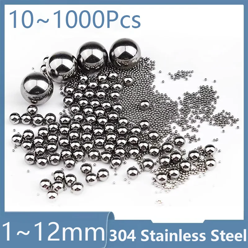 10~1000pcs 304 Stainless Steel Balls Dia 1mm to 12mm High Precision Bearing Balls Smooth Ball Spherical Bead Ball