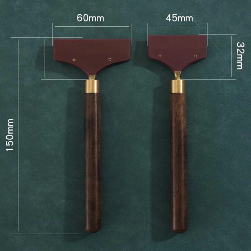 1Pcs Practical Leather Gluing Tool Sandalwood Handle DIY Handcraft Glue Application Tools For Leathercraft Handmade