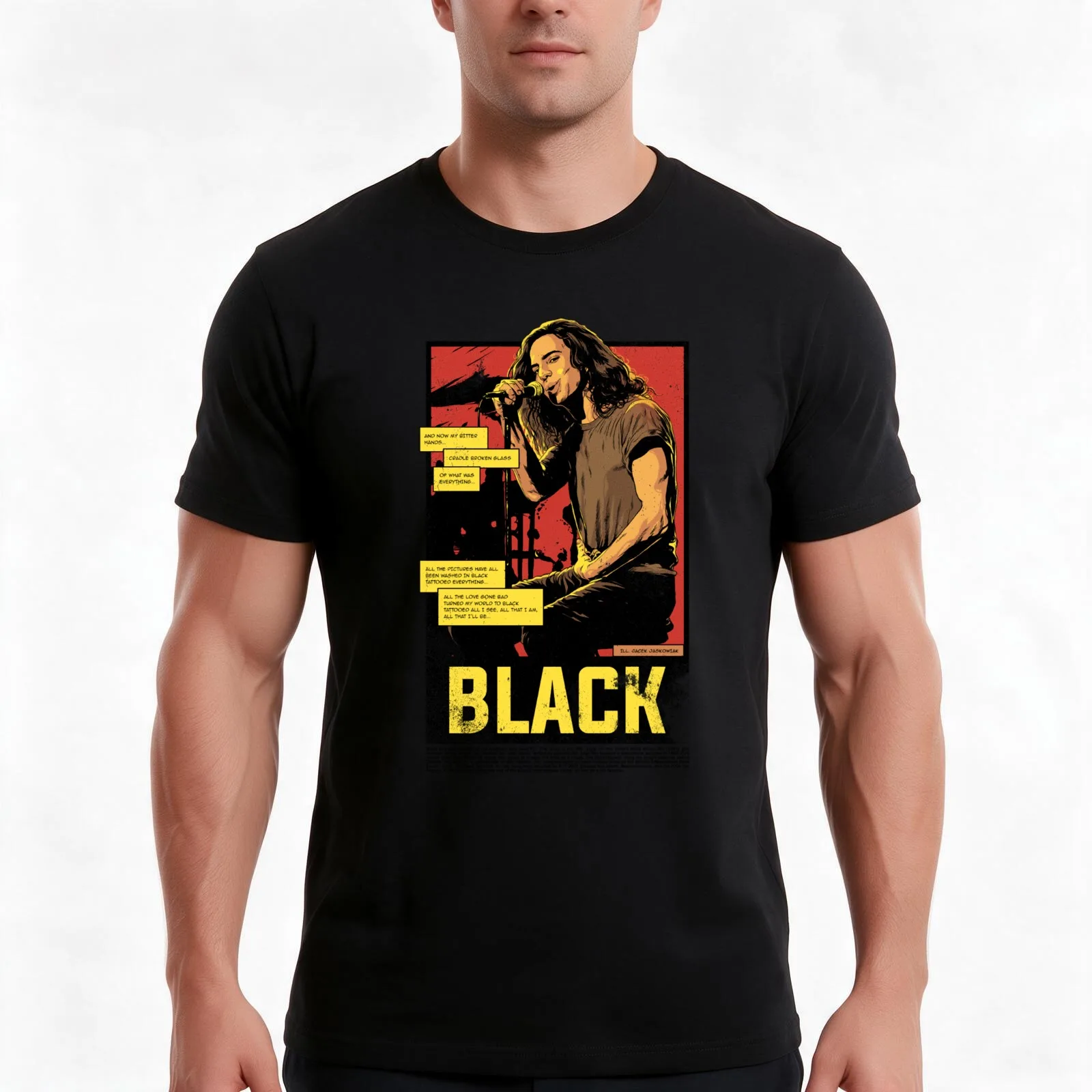 EV Black Unplugged Vintage Comics 90s Essential T-Shirt Summer Casual Cotton Tee Oversized Streetwear Tops Unisex Men Women