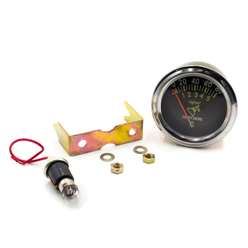 High quality Practical Oil Press Pressure Gauge 1PC Black Replacement 0 ~ 80 PSI 2 inch Mechanical Metal Meter