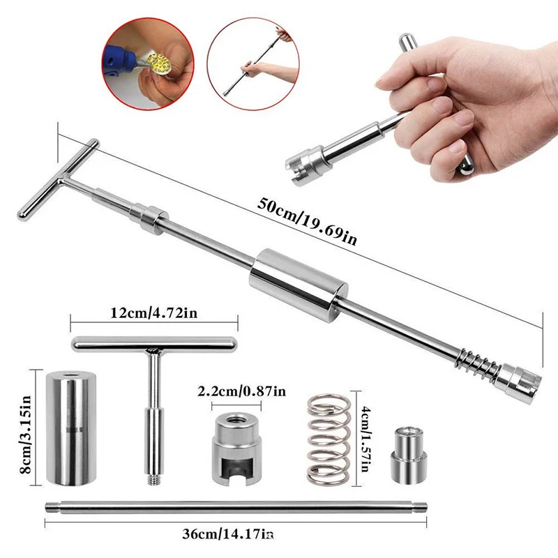 Universal Car Dent Puller Metal T Dent Repair Tool Auto Repair Sheet Metal Kit Slide Hammer Reverse Hammer Glue +18pcs Glue Pull