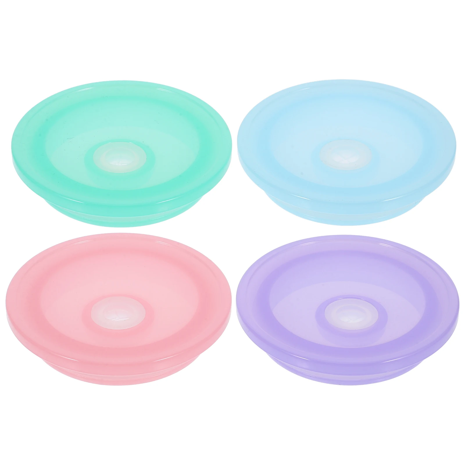 

4pcs Mason Jar Glass Lids 16oz 20oz Leakproof Drinking Straw Holes Compatible Jars Cups Replacement Kitchen Barware