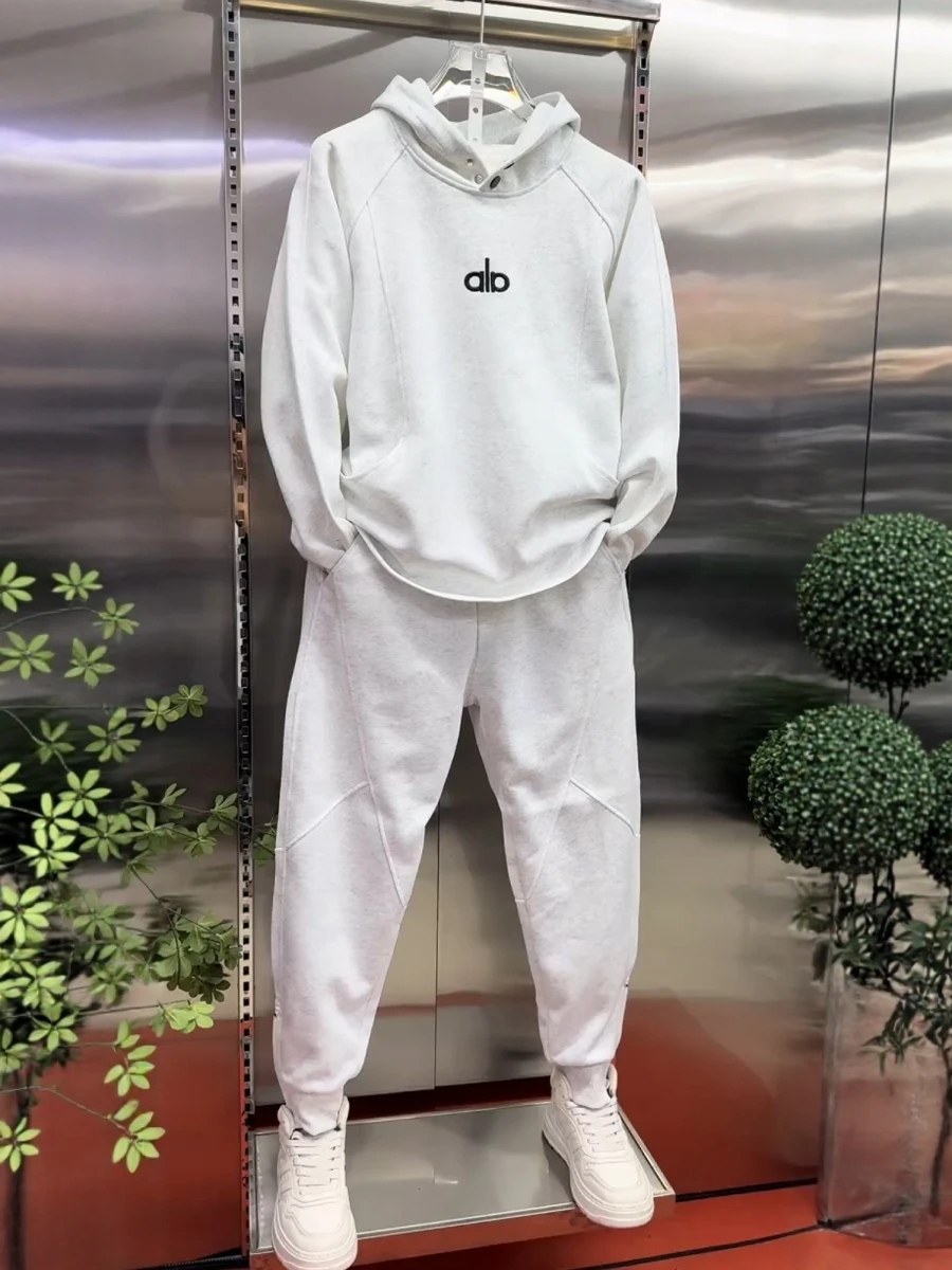 

Faionable Men's Hoodie And Pants Set Autumn Winter New Arrival Trendy Small Logo Embroidery Long Sve Long Pants Youth Size