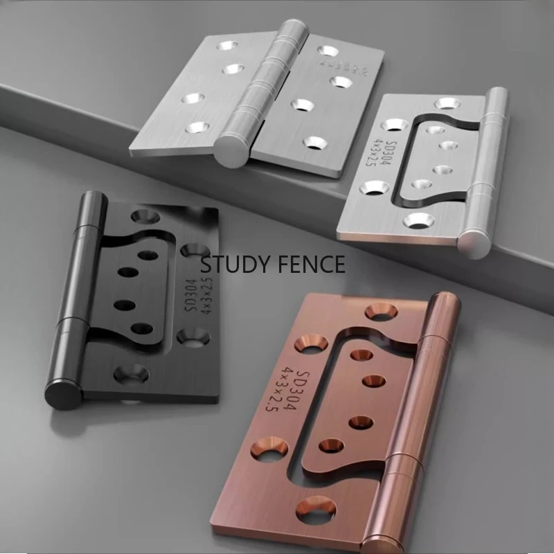 

3 шт. дверные петли из нержавеющей стали, тихие петли для дверей спальни, 4 дюйма, петли толщиной 2,5/3 мм, аксессуары для бытовой техники