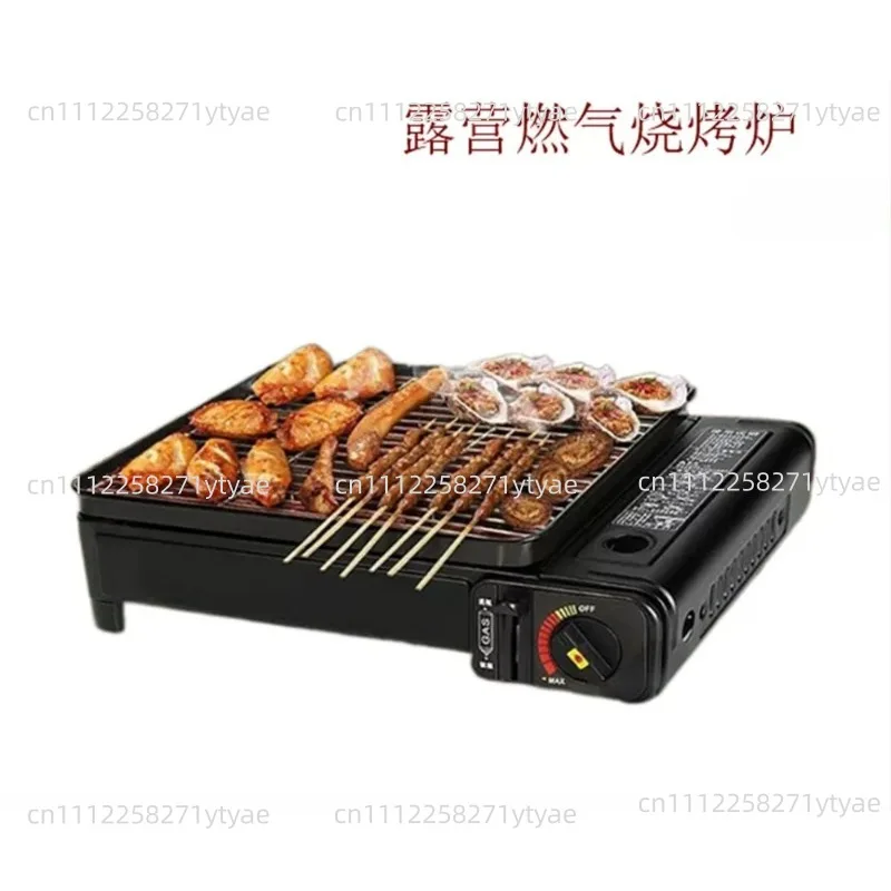 8-Grid Multi-Functional Camping BBQ Grill – Cassette Stove With Mesh Baking Pan For Sausages, Meat & Night Market Stalls