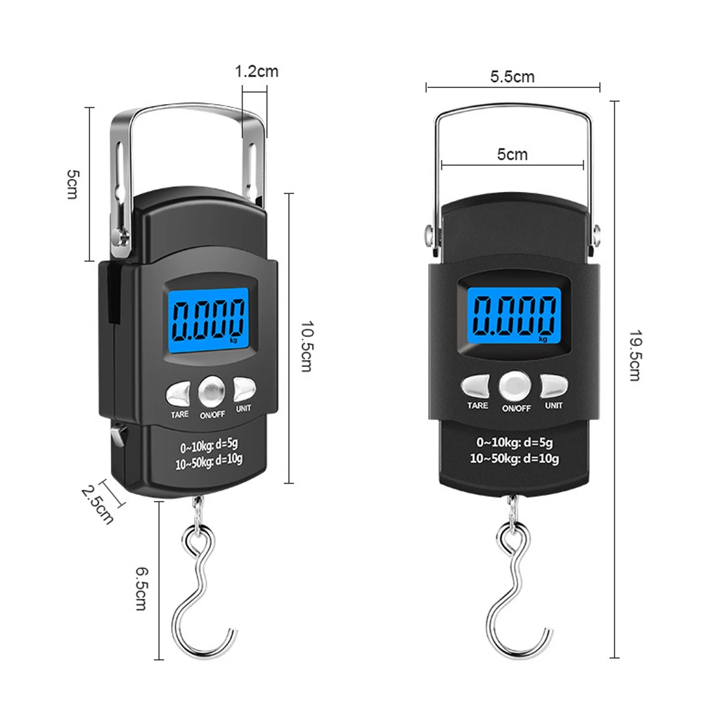 50 kg/10 g digitale Angelwaage mit Lineal, tragbare Reisegepäckwaage, digitale Angelwaage, Küchenwaage für Lebensmittel – Detail 8