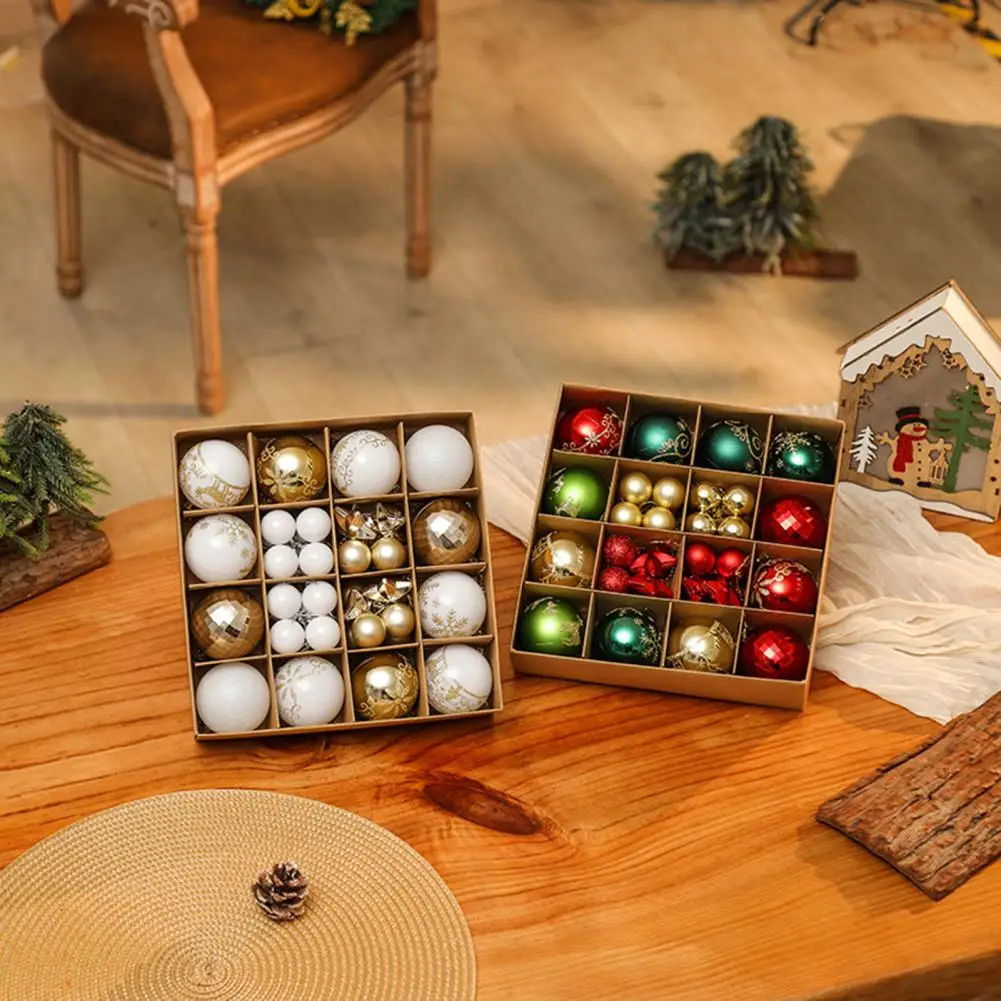 Tree Decoration Kit Shatterproof Christmas Balls Ornaments Set for Xmas Tree Holiday Wedding Party Decorations 44pcs Festive