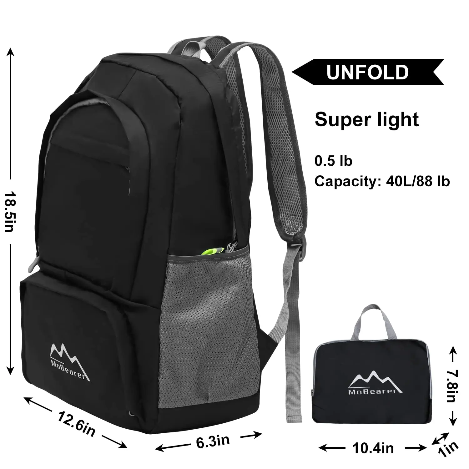 40L Portable Foldable Backpack Folding Mountaineering Bag Ultralight Outdoor Climbing Cycling Travel Knapsack Hiking Daypack