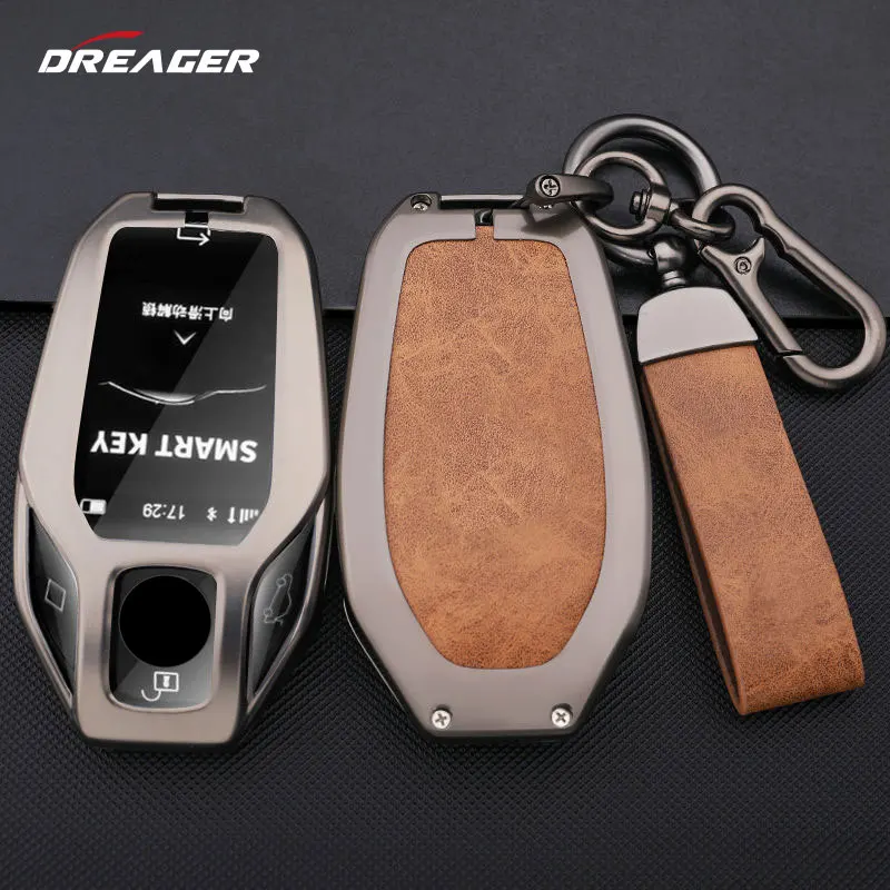 

Zinc Alloy Led Display Key Case For Car Keys Bmw Leather For 5 6 7 Series 530le Gt X3 X4 730li 740 G12 G30 G31 G32 I8 I12 I15