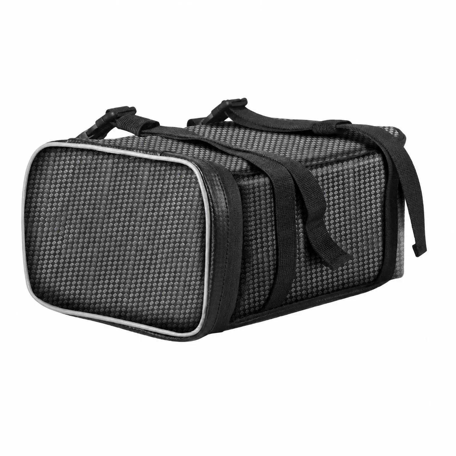 Electric Bicycle Rear Seat Storage Pouch PU Leather Motorcycle Bag Waterproof with Adjustable Fastening Straps