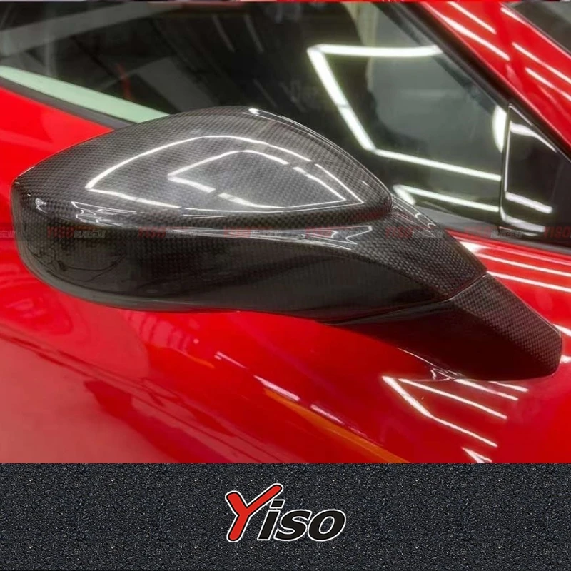 

Suitable for the OEM modified dry carbon fiber rearview mirror with forged texture replacement rearview mirror housing of Ferrar