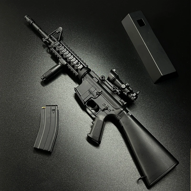 Mini pistola de juguete de Metal M16, escala 1:3, Rifle de francotirador, modelo de pistola desmontable, conjunto de pistola de Metal de plástico, regalos de colección para niños